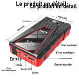 EAFC Booster de démarrage 1200 A - batterie externe USB, 8 protections et lampe LED : 1 200 A vue de côté