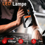 EAFC Booster de démarrage 4 en 1 - compresseur 150 PSI, batterie USB et lampe LED : écran LCD