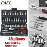 EAFC Coffret d'outillage auto 46 pièces - cliquet et douilles 1/4 pouce - visuel 2
