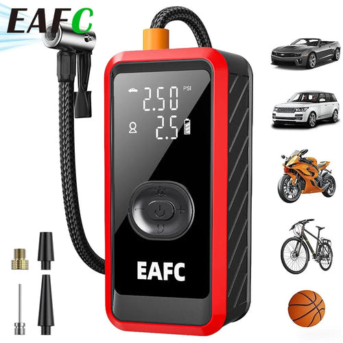 EAFC Compresseur portable 150 PSI - gonfleur sans fil pour pneus, vélos et ballons, USB-C - visuel 2