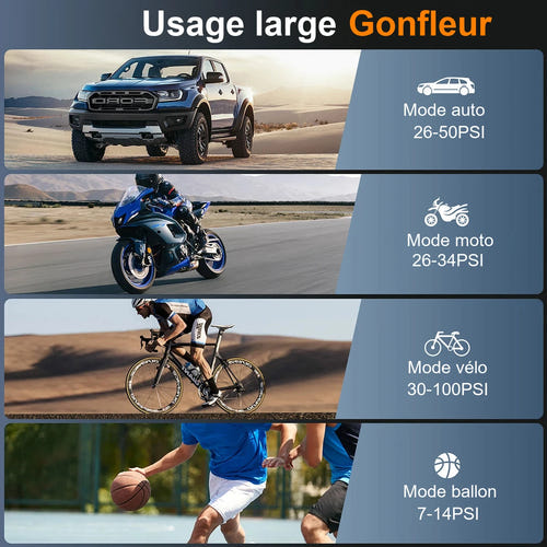 EAFC Compresseur portable rechargeable - 260 L/min, écran numérique, arrêt automatique - visuel 3