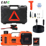 EAFC Cric hydraulique électrique 5 t - compresseur et lampe LED : tonnes gonfleur intégré