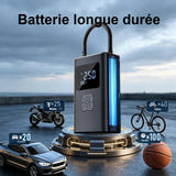 EAFC Gonfleur de pneus à double alimentation - compresseur portable, arrêt automatique et 6 modes : voiture moto trottinette