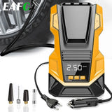 EAFC - Gonfleur de pneus numérique 150 PSI, double alimentation 220 V et 12 V, lampe LED : 220 V 12 V écran HD