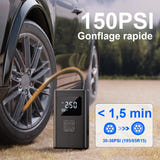 EAFC Gonfleur de pneus sans fil - compresseur portable à arrêt automatique et pression préréglée : écran pression numérique