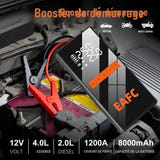 EAFC Kit de secours auto - booster 12 V avec compresseur, réparation de pneu et triangle : contenu