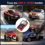 EAFC Lecteur de codes OBD2 - outil de diagnostic USB à écran couleur : lecture codes défaut