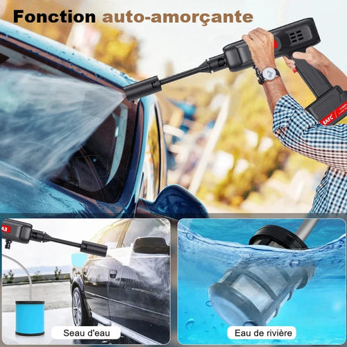 EAFC Nettoyeur haute pression sans fil 60 bar - lavage auto et jardin : pistolet buse