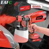 EAFC Pistolet à peinture électrique sans fil GL03 - réservoir 1000 ml, charge USB : trois jets