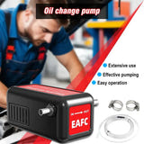 EAFC Pompe de transfert d'huile électrique 140 W - Batterie 7500 mAh, huile moteur et gazole : 140 W repère in out
