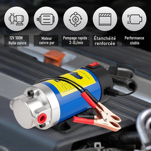 EAFC - pompe de vidange d'huile électrique 100 W, 1 à 4 L/min : tuyaux souples