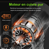 EAFC Souffleur turbo sans fil 350 W - 60 m/s, vitesse réglable, 2 batteries : feuilles neige