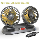 EAFC Ventilateur de voiture 12 V double tête - orientable à 360° : vue générale