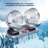 EAFC Ventilateur de voiture 12 V double tête - orientable à 360° : grille protection