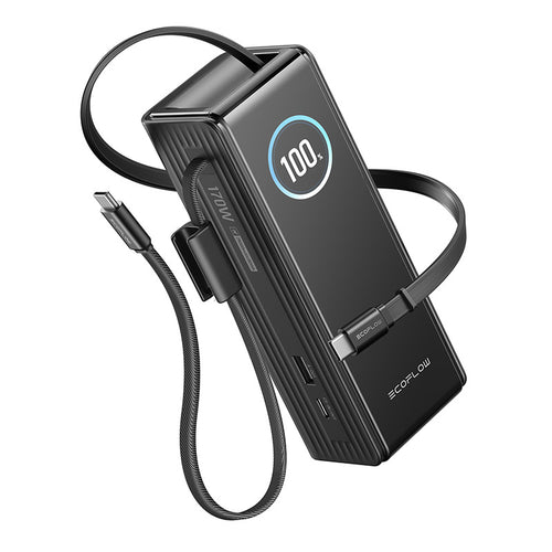EcoFlow RAPID - batterie externe 25000 mAh 170 W avec câbles intégrés (vue 1)