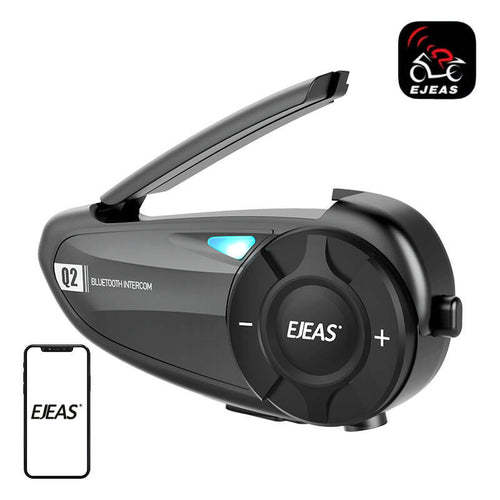 EJEAS Q2 - Intercom Bluetooth pour casque moto, duo jusqu'à 800 m