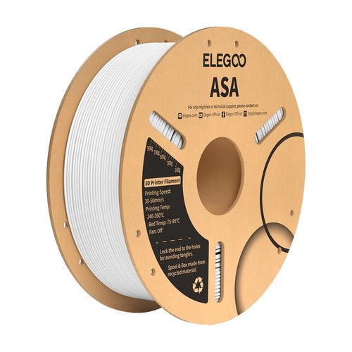 ELEGOO ASA Blanc - Filament 3D résistant aux UV, 1,75 mm, 1 kg : bobine 1 kg
