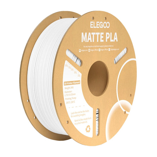 ELEGOO PLA Matte Blanc - Filament 3D mat 1,75 mm, 1 kg : bobine 1 kg