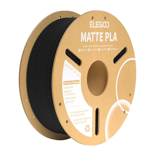 ELEGOO PLA Matte Noir - Filament 3D mat 1,75 mm, 1 kg : bobine 1 kg