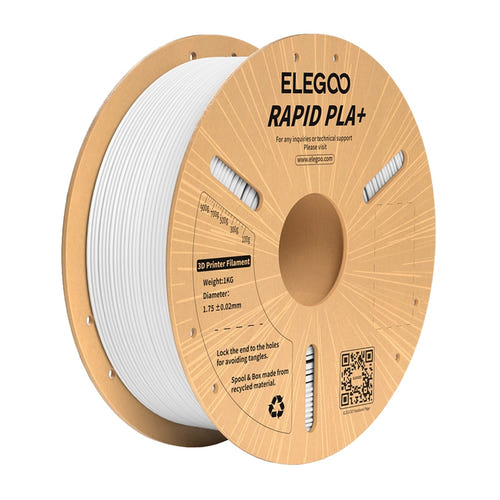 ELEGOO Rapid PLA+ Blanc - Filament 3D rapide 1,75 mm, 1 kg : bobine 1 kg