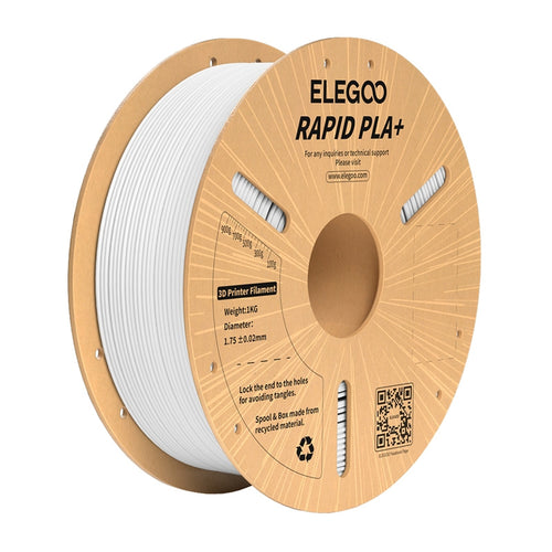 ELEGOO Rapid PLA+ Blanc - Filament 3D rapide 1,75 mm, 1 kg : bobine 1 kg