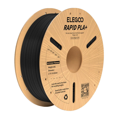 ELEGOO Rapid PLA+ Noir - Filament 3D rapide 1,75 mm, 1 kg : bobine 1 kg