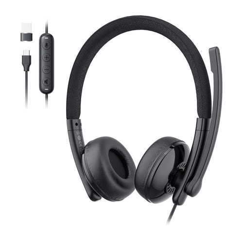 EMEET GeniusCall HS50 - Micro-casque USB-C et USB-A, 126 g : face