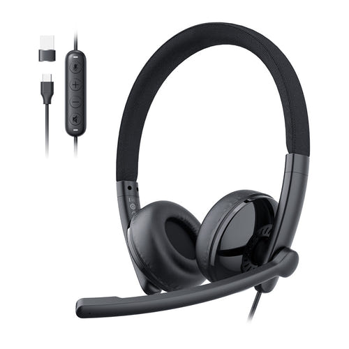 EMEET GeniusCall HS50 - Micro-casque USB-C et USB-A, 126 g : télécommande