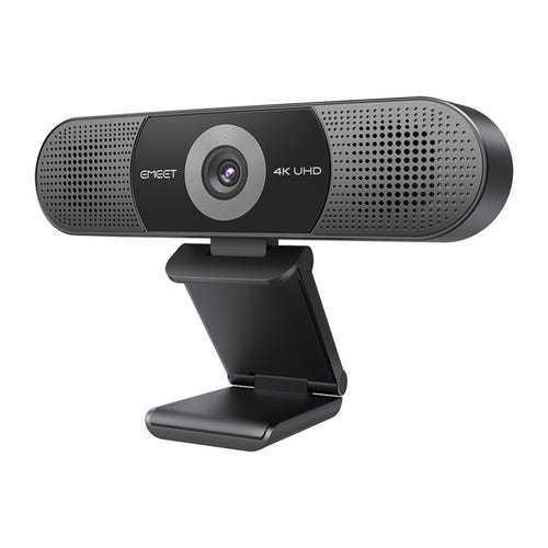 EMEET SmartCam C980Pro 4K - webcam 4 micros et haut-parleurs intégrés : face objectif