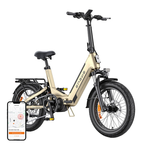 ENGWE L20 3.0 Pro - Vélo électrique pliant, moteur pédalier 100 Nm, doré - visuel 1