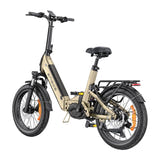 ENGWE L20 3.0 Pro - Vélo électrique pliant, moteur pédalier 100 Nm, doré : poste de conduite