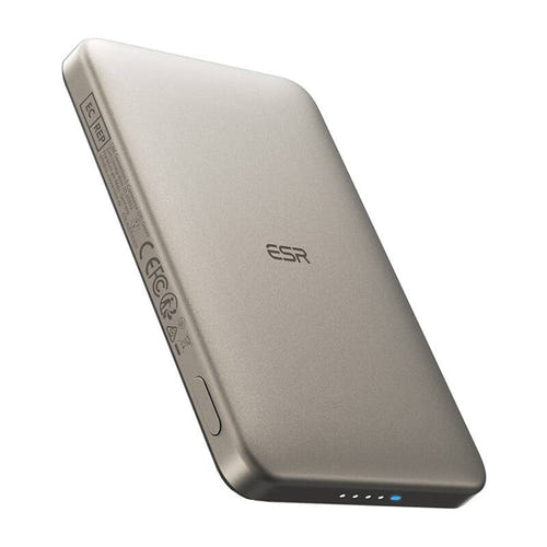 ESR Qi2 MagSlim 5000 - Batterie externe magnétique 5000 mAh sans fil 15 W, coloris sable