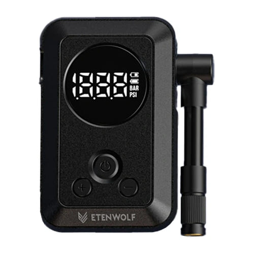 ETENWOLF S0 - mini gonfleur électrique pour vélo 150 PSI, 2400 mAh, 245 g : écran tuyau
