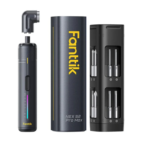 Fanttik S2 Pro Max - Tournevis électrique sans fil 6 Nm et 16 embouts : mallette et embouts