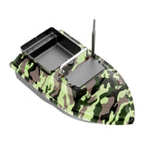 Flytec V050 camouflage - Bateau amorceur radiocommandé 12 000 mAh : trémie ouverte du bateau amorceur