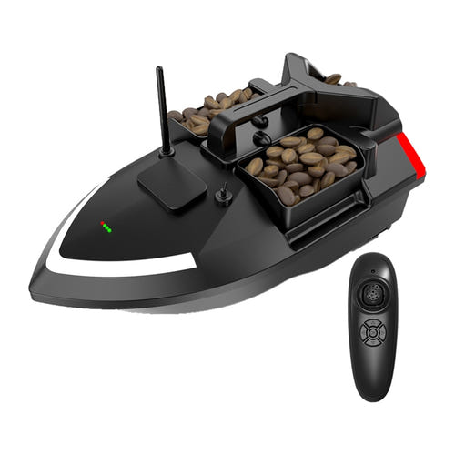 Flytec V801 - Bateau amorceur radiocommandé 5 200 mAh à trois trémies : noir 5 200 mAh