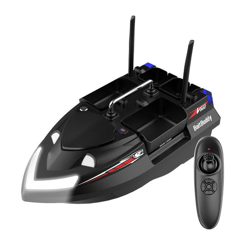 Flytec V802 - Bateau amorceur noir 12 000 mAh à quatre trémies : 12 000 mAh