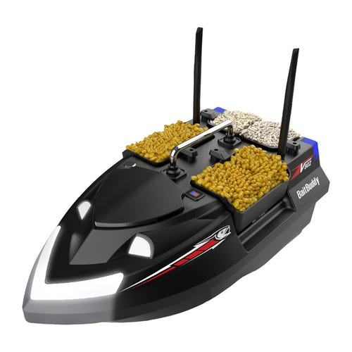 Flytec V802 - Bateau amorceur noir 12 000 mAh à quatre trémies : télécommande