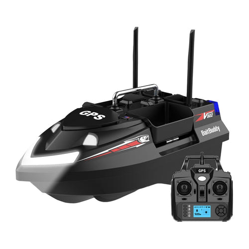 Flytec V802 PRO - Bateau amorceur GPS 12 000 mAh, 160 points en mémoire : noir