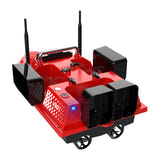 Flytec V803 - Bateau amorceur rouge 5 200 mAh à quatre trémies : vue de dessus