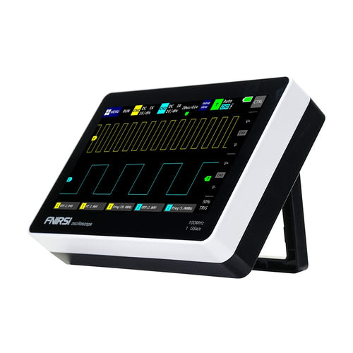 FNIRSI 1013D - Oscilloscope portable tactile 7 pouces, 100 MHz, 2 voies : écran tactile courbes