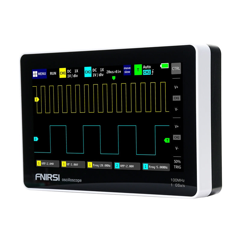 FNIRSI 1013D - Oscilloscope portable tactile 7 pouces, 100 MHz, 2 voies - visuel 1