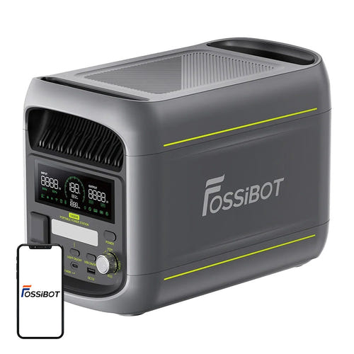 FOSSIBOT F1800 - station électrique portable 1024 Wh, 1800 W, grise