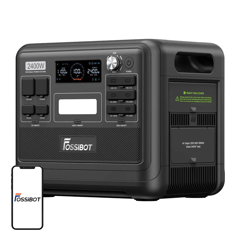 FOSSIBOT F2400 - station électrique portable 2048 Wh, 2400 W, noire - visuel 1