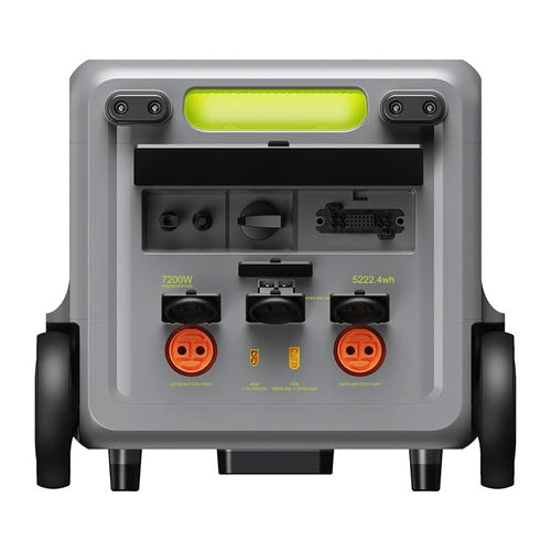 FOSSIBOT F7200 - station électrique portable 5,2 kWh, 7200 W, verte : quatre prises 230 V