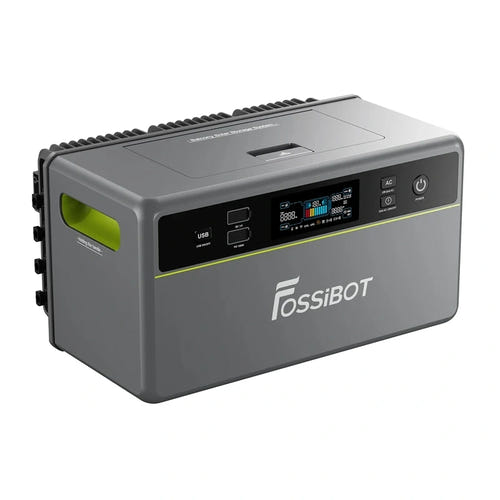 FOSSIBOT FBP1200 - Station électrique portable tout-en-un 1958 Wh, verte : port USB-C 100 W et USB-A Quick charge