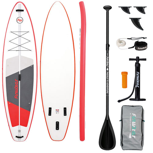 FunWater SUPFW69C - Paddle gonflable 3,35 m, rouge et blanc