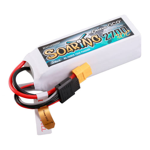 Gens ace G-Tech Soaring 2700 mAh 14,8 V 30C - batterie LiPo 4S (XT60) : 2 700 mAh 4S connecteur XT60