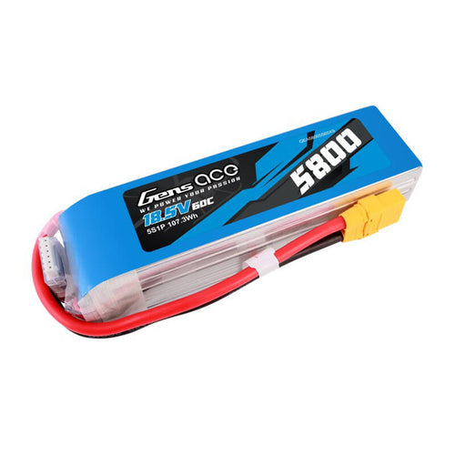Gens ace 5800 mAh 18,5 V - batterie LiPo 5S 60C pour hélicoptères et planeurs RC