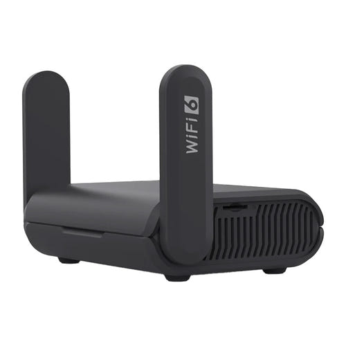 GL.iNet Slate AX GL-AXT1800 - Routeur de voyage Wi-Fi 6 avec lecteur microSD : antennes fixes boîtier gris